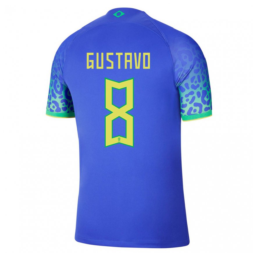 Kandiny Mujer Camiseta Brasil Luiz Gustavo #8 Azul 2ª Equipación 22-24 La Camisa Chile