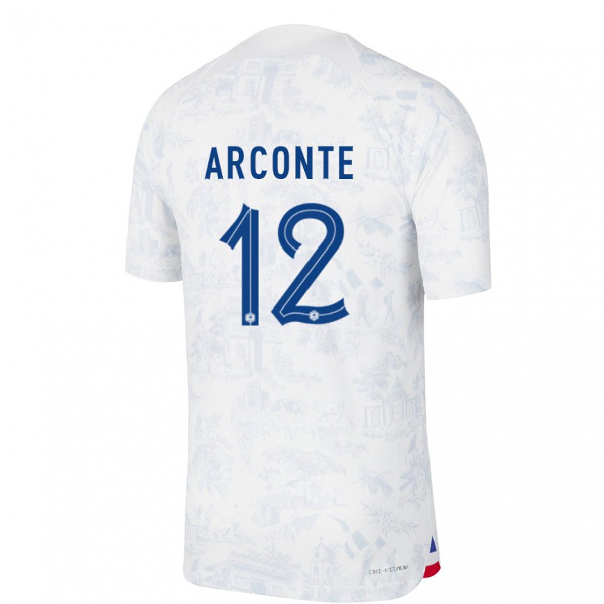 Kandiny Mujer Camiseta Francia Tairyk Arconte #12 Blanco Azul 2ª Equipación 22-24 La Camisa Chile