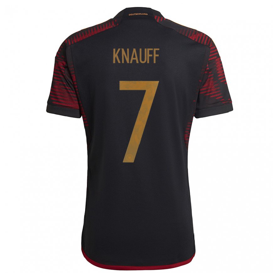 Kandiny Mujer Camiseta Alemania Ansgar Knauff #7 Granate Negro 2ª Equipación 22-24 La Camisa Chile
