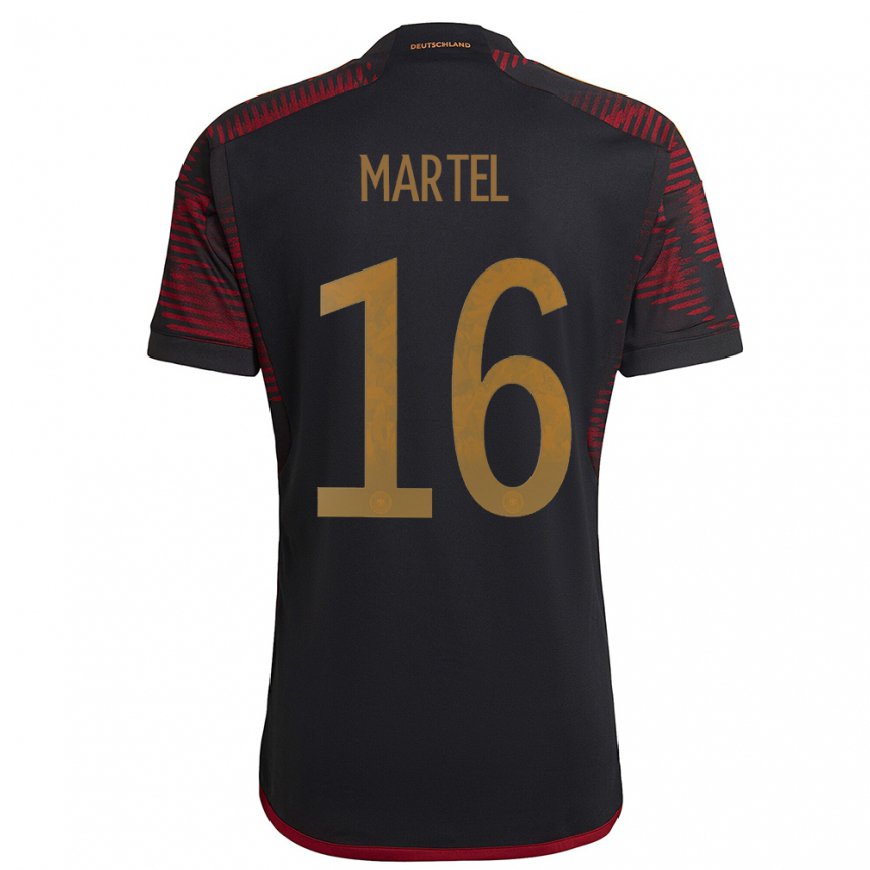 Kandiny Mujer Camiseta Alemania Eric Martel #16 Granate Negro 2ª Equipación 22-24 La Camisa Chile