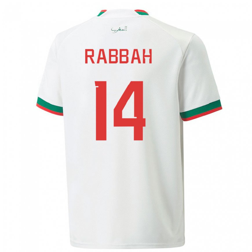 Kandiny Mujer Camiseta Marruecos Aziza Rabbah #14 Blanco 2ª Equipación 22-24 La Camisa Chile