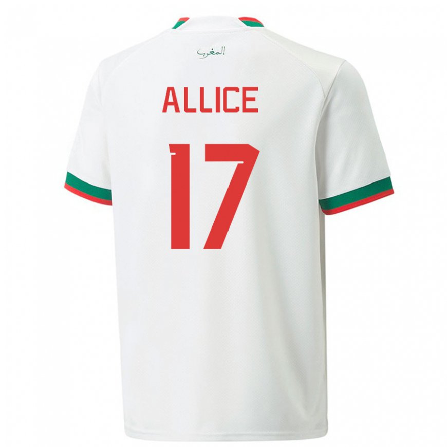 Kandiny Mujer Camiseta Marruecos Eva Allice #17 Blanco 2ª Equipación 22-24 La Camisa Chile