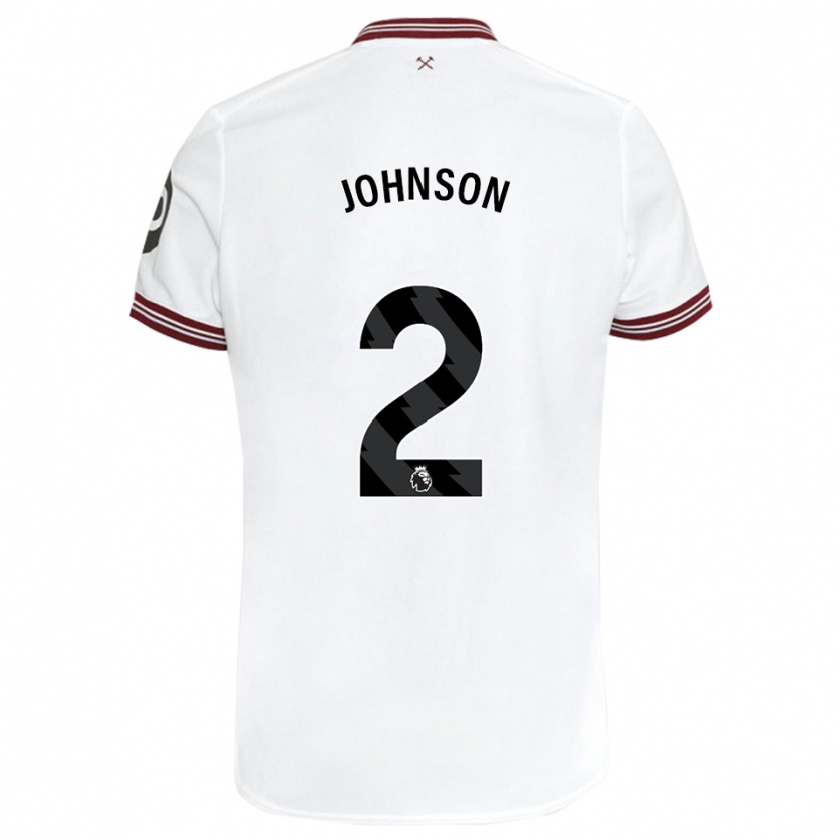 Kandiny Niño Camiseta Ben Johnson #2 Blanco 2ª Equipación 2023/24 La Camisa Chile
