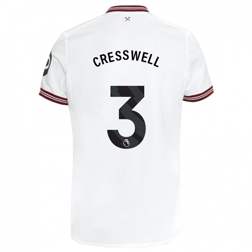 Kandiny Niño Camiseta Aaron Cresswell #3 Blanco 2ª Equipación 2023/24 La Camisa Chile