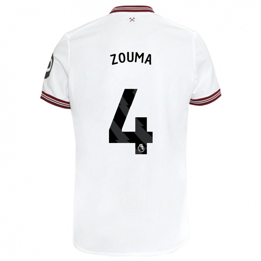 Kandiny Niño Camiseta Kurt Zouma #4 Blanco 2ª Equipación 2023/24 La Camisa Chile