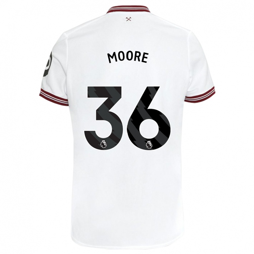 Kandiny Niño Camiseta Sean Moore #36 Blanco 2ª Equipación 2023/24 La Camisa Chile