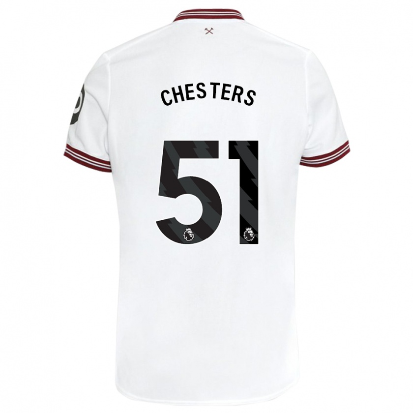 Kandiny Niño Camiseta Dan Chesters #51 Blanco 2ª Equipación 2023/24 La Camisa Chile