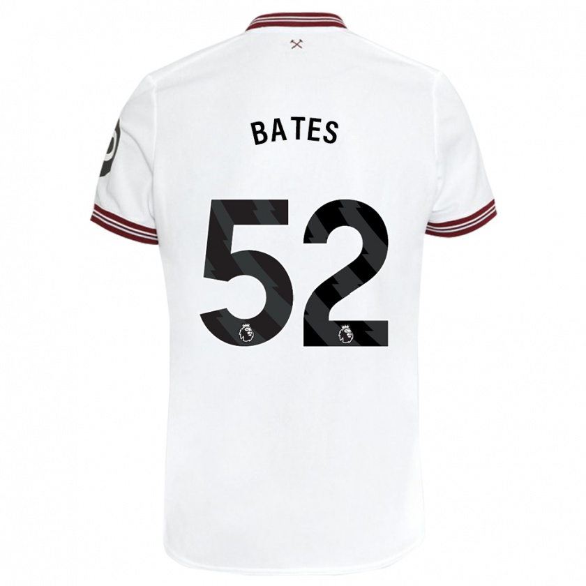 Kandiny Niño Camiseta Billy Bates #52 Blanco 2ª Equipación 2023/24 La Camisa Chile