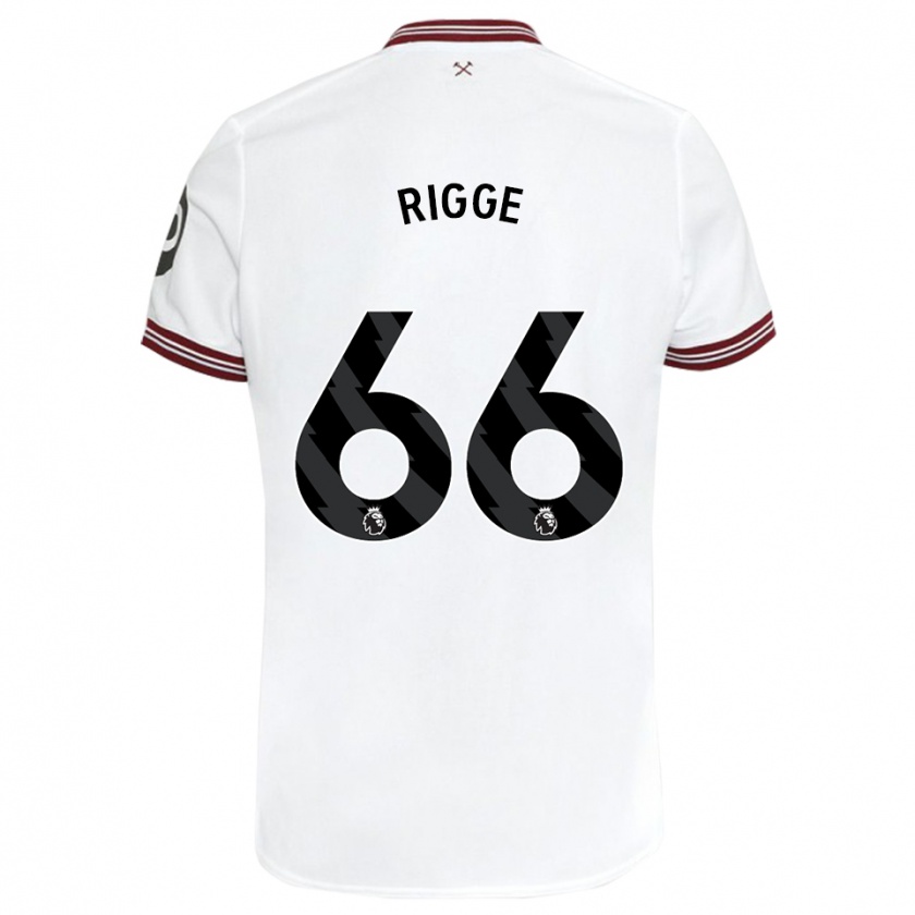 Kandiny Niño Camiseta Daniel Rigge #66 Blanco 2ª Equipación 2023/24 La Camisa Chile