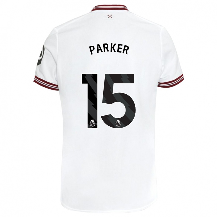Kandiny Niño Camiseta Lucy Parker #15 Blanco 2ª Equipación 2023/24 La Camisa Chile
