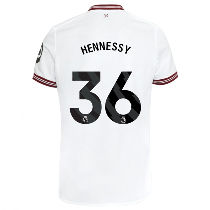 Kandiny Niño Camiseta Alexandra Hennessy #36 Blanco 2ª Equipación 2023/24 La Camisa Chile