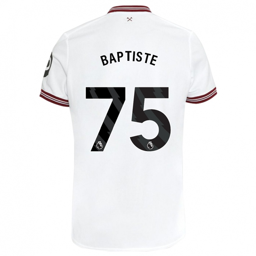 Kandiny Niño Camiseta Jamal Baptiste #75 Blanco 2ª Equipación 2023/24 La Camisa Chile