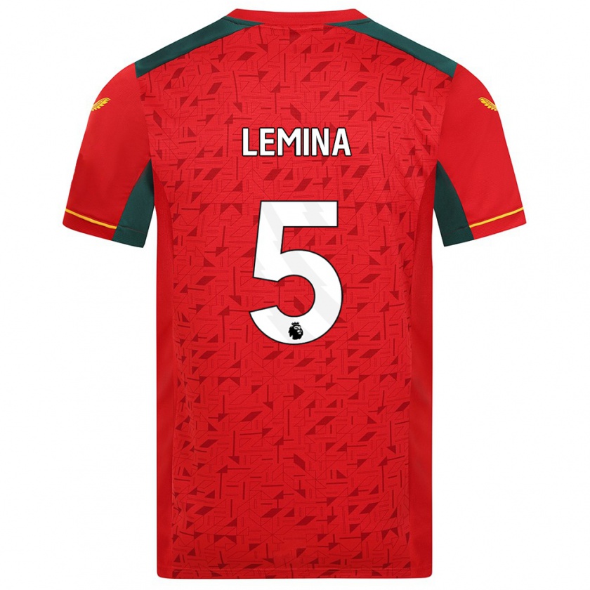 Kandiny Niño Camiseta Mario Lemina #5 Rojo 2ª Equipación 2023/24 La Camisa Chile