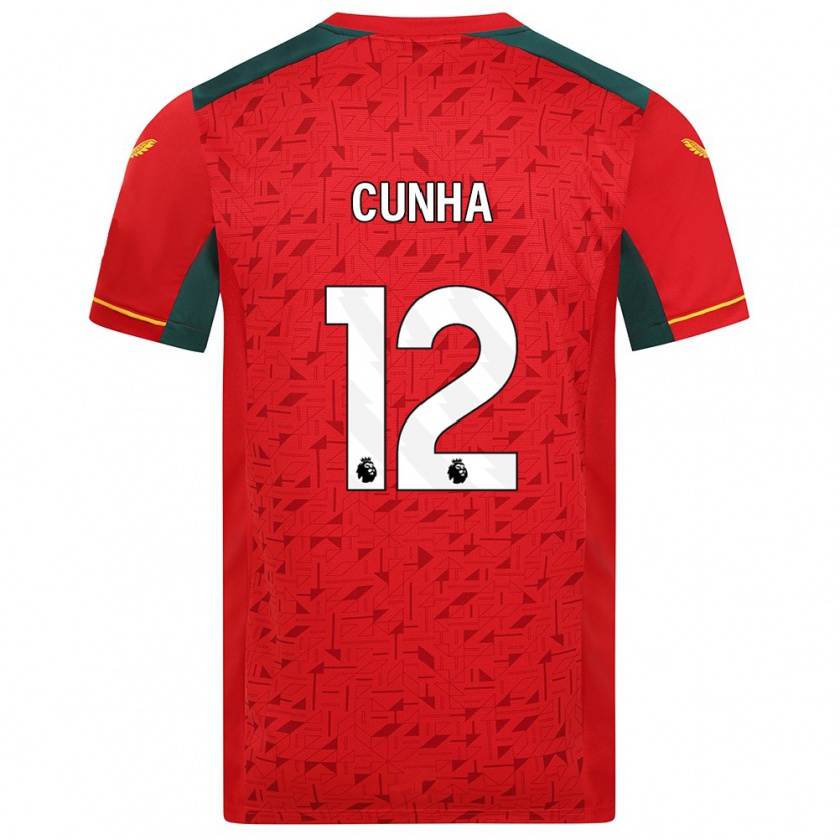 Kandiny Niño Camiseta Matheus Cunha #12 Rojo 2ª Equipación 2023/24 La Camisa Chile