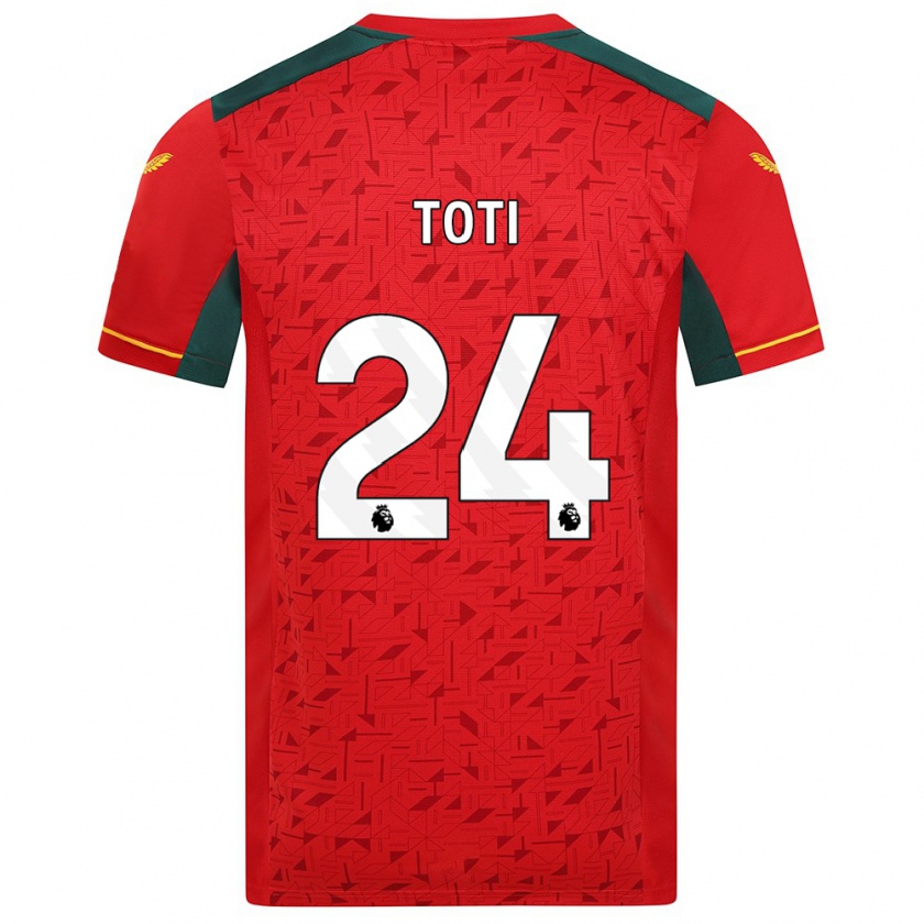 Kandiny Niño Camiseta Toti #24 Rojo 2ª Equipación 2023/24 La Camisa Chile