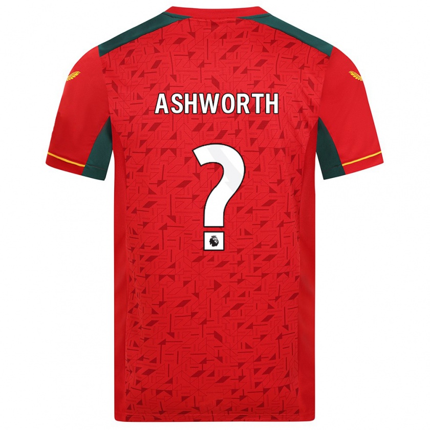 Kandiny Niño Camiseta Fin Ashworth #0 Rojo 2ª Equipación 2023/24 La Camisa Chile