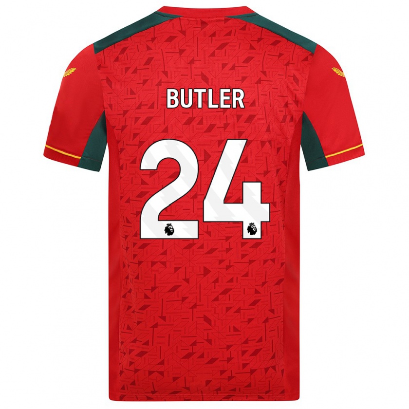 Kandiny Niño Camiseta Elli Butler #24 Rojo 2ª Equipación 2023/24 La Camisa Chile