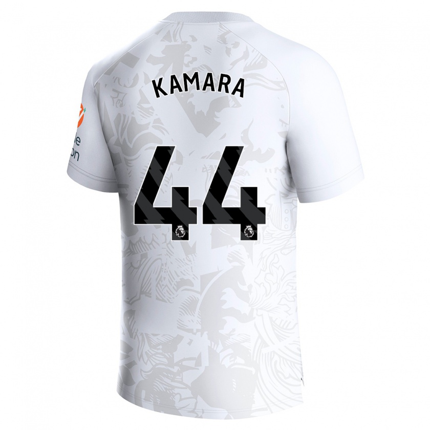 Kandiny Niño Camiseta Boubacar Kamara #44 Blanco 2ª Equipación 2023/24 La Camisa Chile