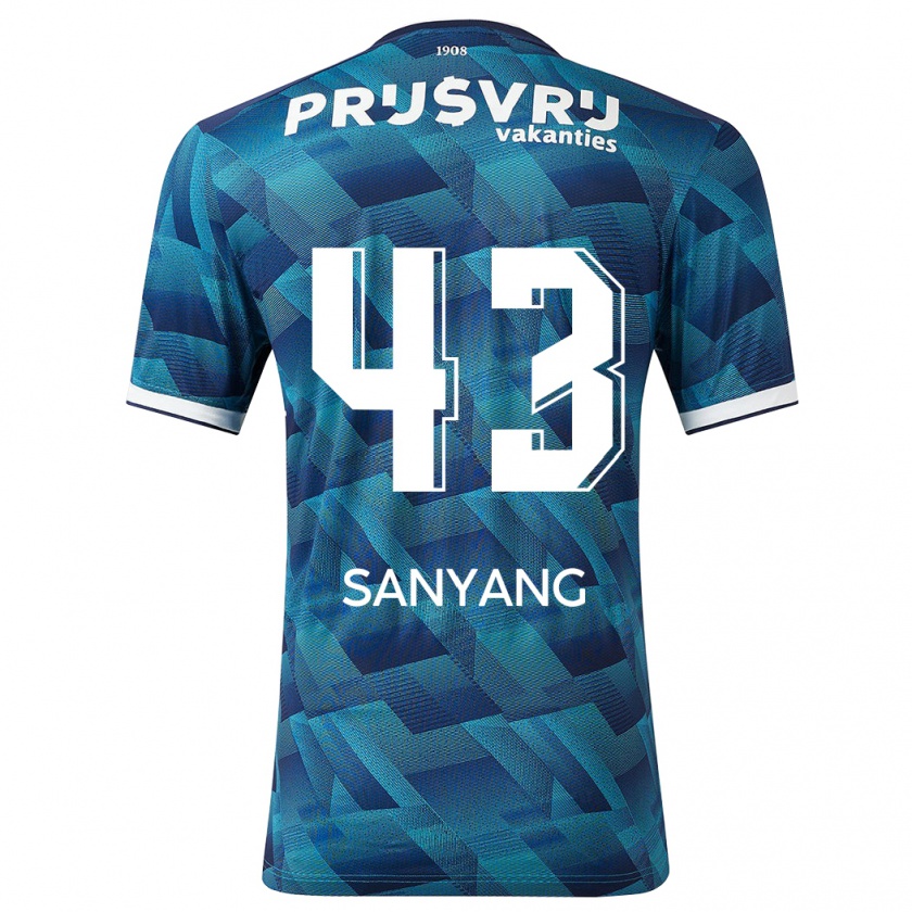 Kandiny Niño Camiseta Amadou-David Sanyang #43 Azul 2ª Equipación 2023/24 La Camisa Chile