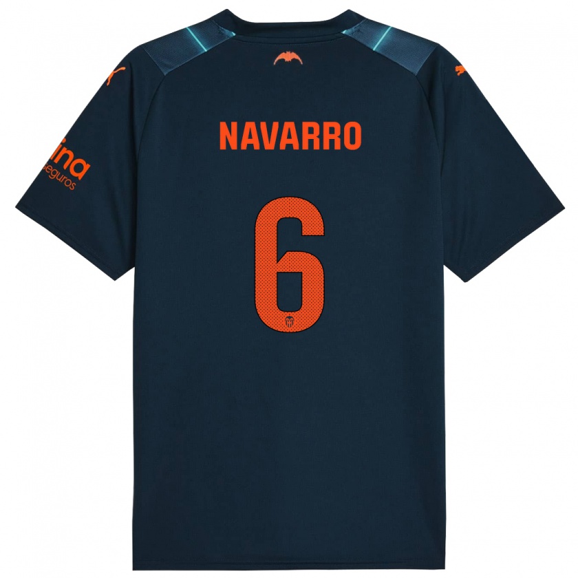 Kandiny Niño Camiseta Javi Navarro #6 Azul Marino 2ª Equipación 2023/24 La Camisa Chile