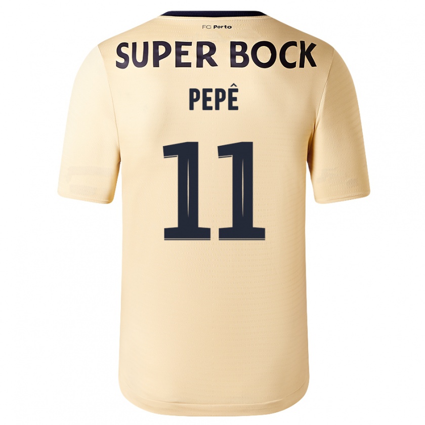 Kandiny Niño Camiseta Pepê #11 Beige-Dorado 2ª Equipación 2023/24 La Camisa Chile