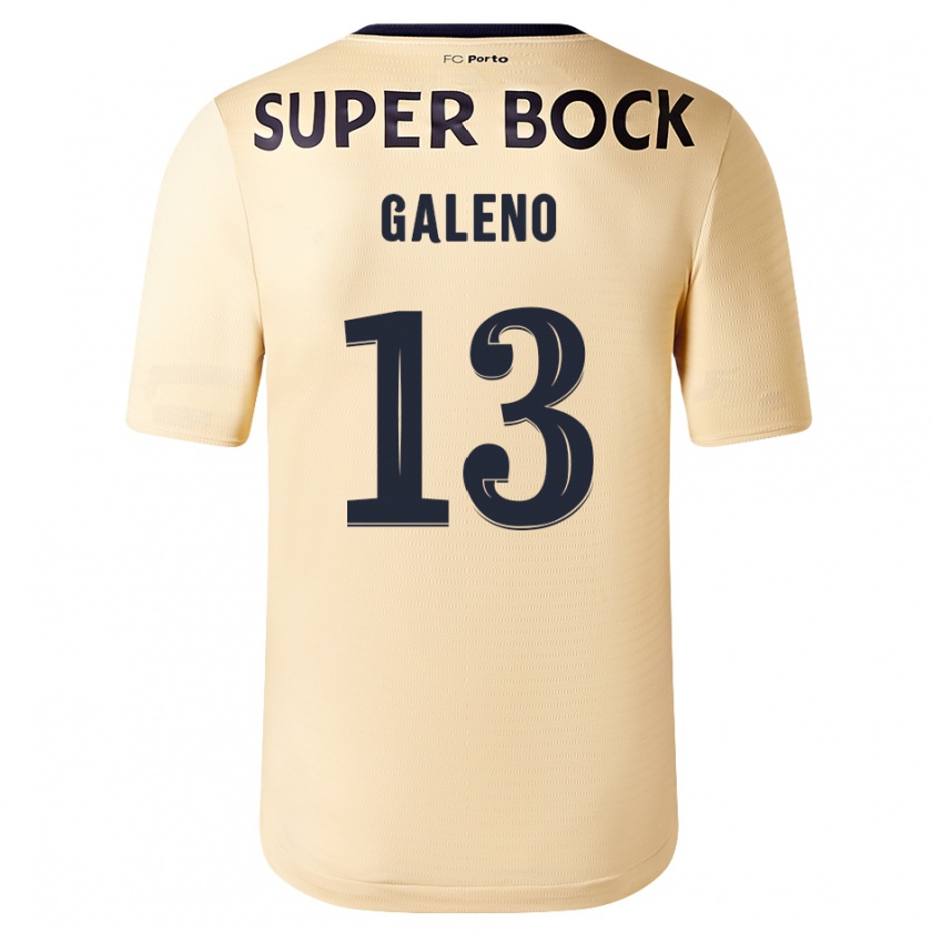 Kandiny Niño Camiseta Galeno #13 Beige-Dorado 2ª Equipación 2023/24 La Camisa Chile