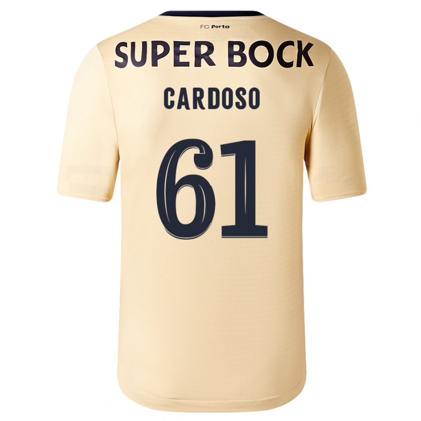 Kandiny Niño Camiseta Ivan Cardoso #61 Beige-Dorado 2ª Equipación 2023/24 La Camisa Chile