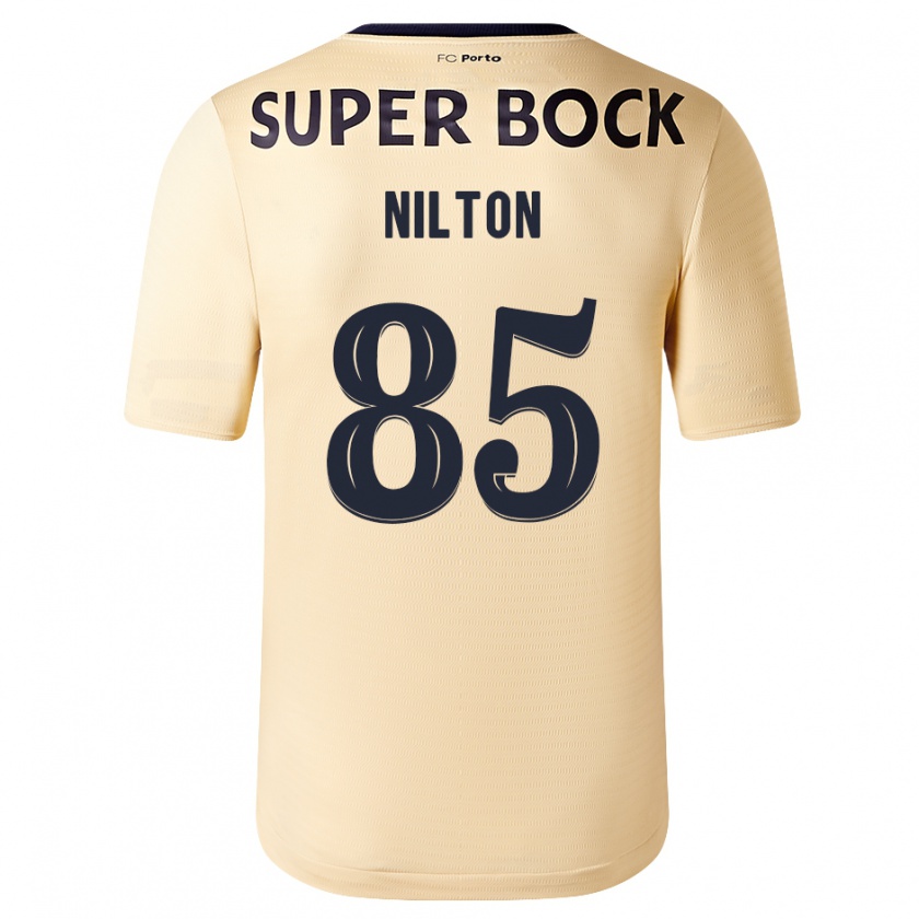 Kandiny Niño Camiseta Nilton #85 Beige-Dorado 2ª Equipación 2023/24 La Camisa Chile
