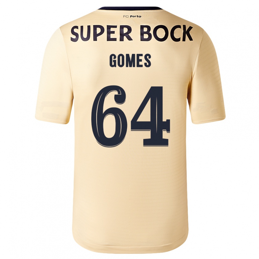 Kandiny Niño Camiseta Luís Gomes #64 Beige-Dorado 2ª Equipación 2023/24 La Camisa Chile