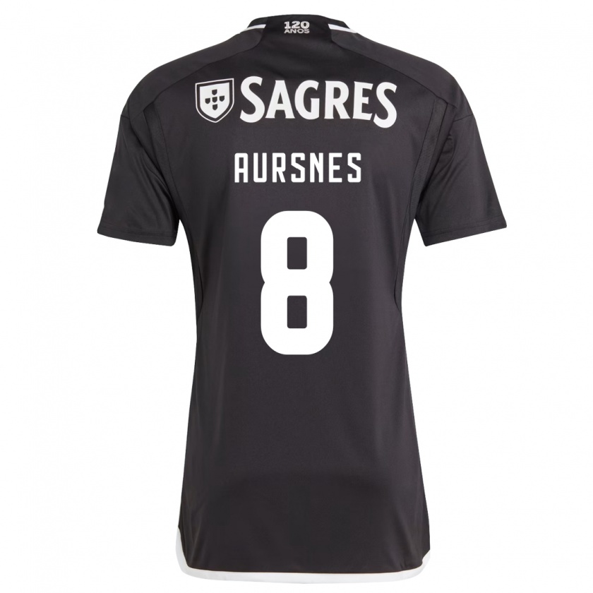 Kandiny Niño Camiseta Fredrik Aursnes #8 Negro 2ª Equipación 2023/24 La Camisa Chile