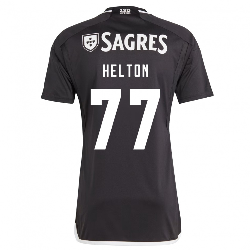 Kandiny Niño Camiseta Helton Leite #77 Negro 2ª Equipación 2023/24 La Camisa Chile