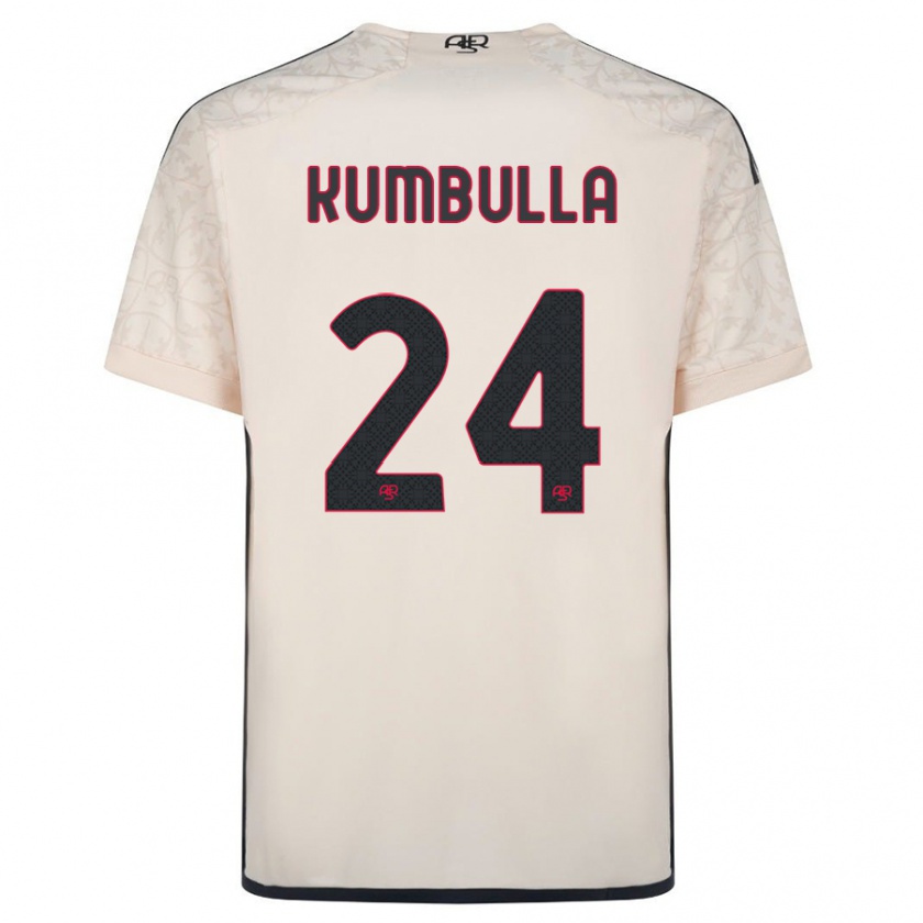 Kandiny Niño Camiseta Marash Kumbulla #24 Blanquecino 2ª Equipación 2023/24 La Camisa Chile