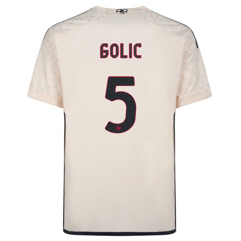 Kandiny Niño Camiseta Lovro Golic #5 Blanquecino 2ª Equipación 2023/24 La Camisa Chile