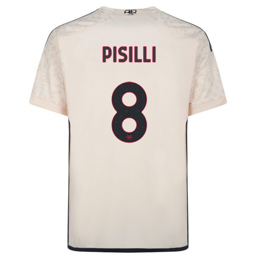 Kandiny Niño Camiseta Niccolò Pisilli #8 Blanquecino 2ª Equipación 2023/24 La Camisa Chile
