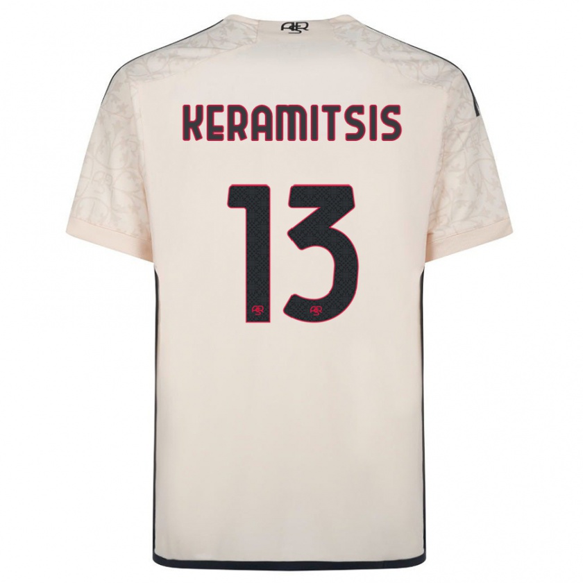 Kandiny Niño Camiseta Dimitrios Keramitsis #13 Blanquecino 2ª Equipación 2023/24 La Camisa Chile