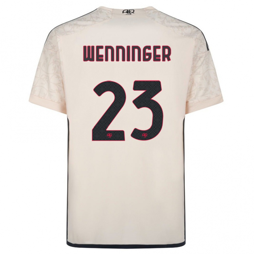 Kandiny Niño Camiseta Carina Wenninger #23 Blanquecino 2ª Equipación 2023/24 La Camisa Chile