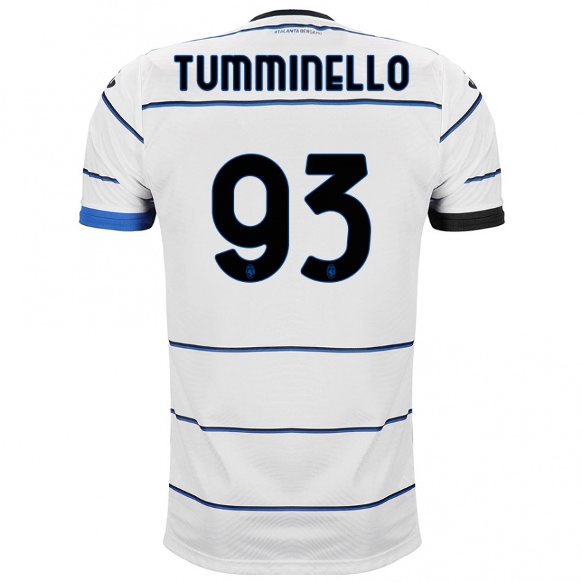 Kandiny Niño Camiseta Marco Tumminello #93 Blanco 2ª Equipación 2023/24 La Camisa Chile