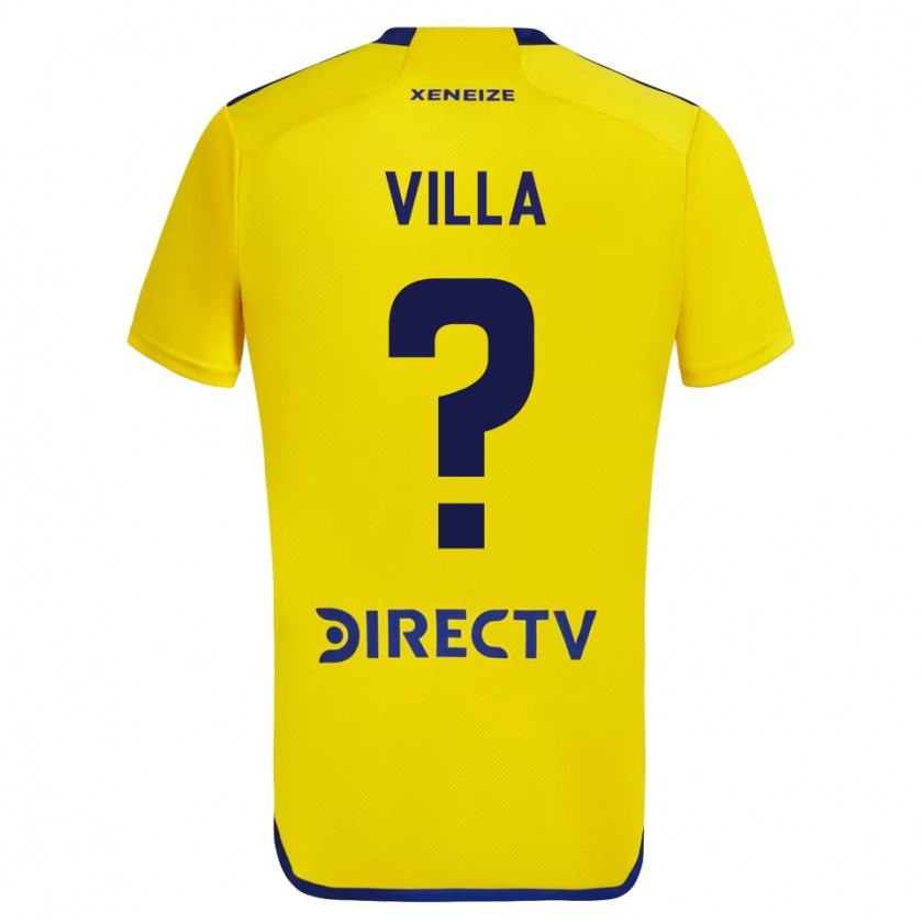 Kandiny Niño Camiseta Sebastián Villa #0 Amarillo 2ª Equipación 2023/24 La Camisa Chile