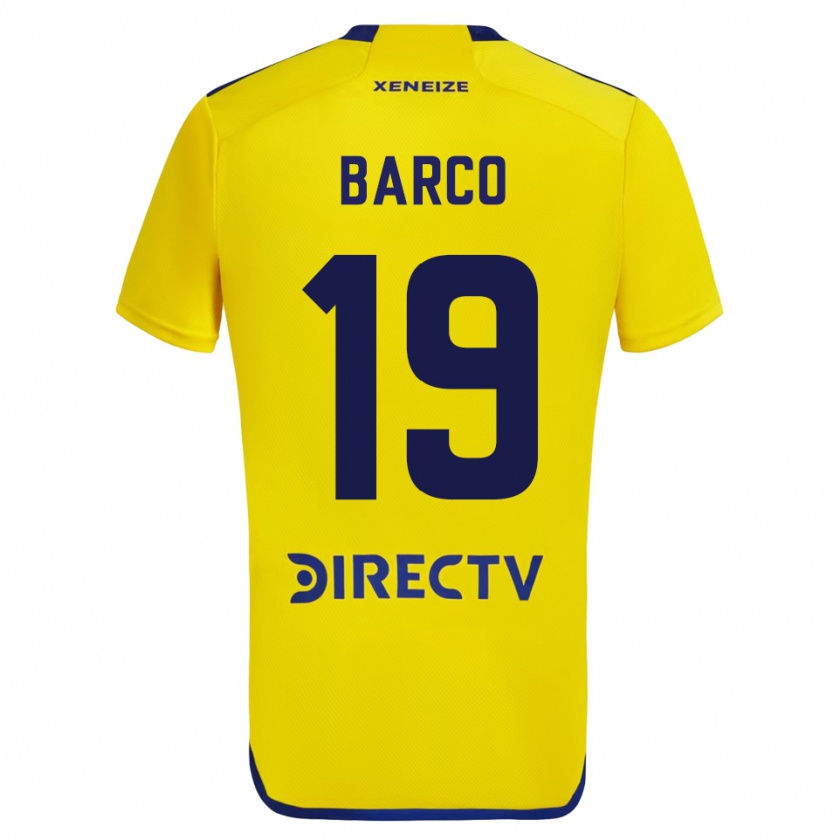Kandiny Niño Camiseta Valentín Barco #19 Amarillo 2ª Equipación 2023/24 La Camisa Chile