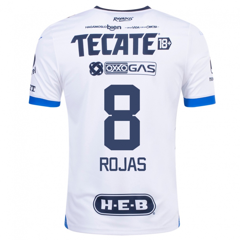 Kandiny Niño Camiseta Joao Rojas #8 Blanco 2ª Equipación 2023/24 La Camisa Chile