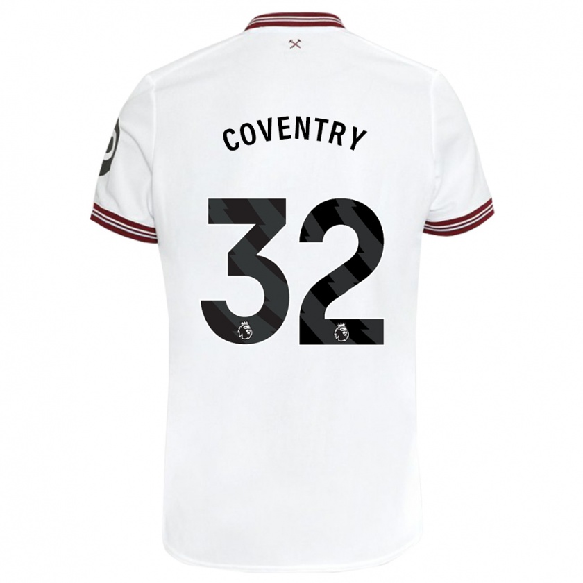 Kandiny Hombre Camiseta Conor Coventry #32 Blanco 2ª Equipación 2023/24 La Camisa Chile