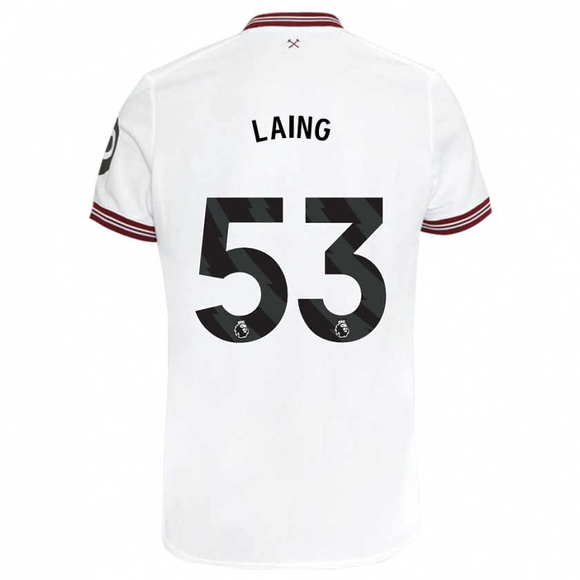 Kandiny Hombre Camiseta Levi Laing #53 Blanco 2ª Equipación 2023/24 La Camisa Chile