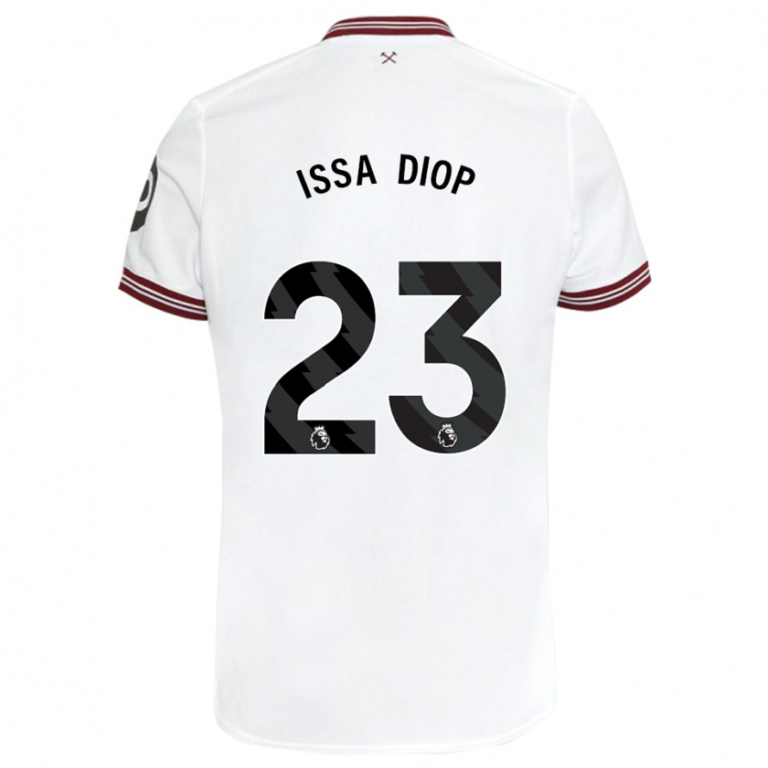 Kandiny Hombre Camiseta Issa Diop #23 Blanco 2ª Equipación 2023/24 La Camisa Chile
