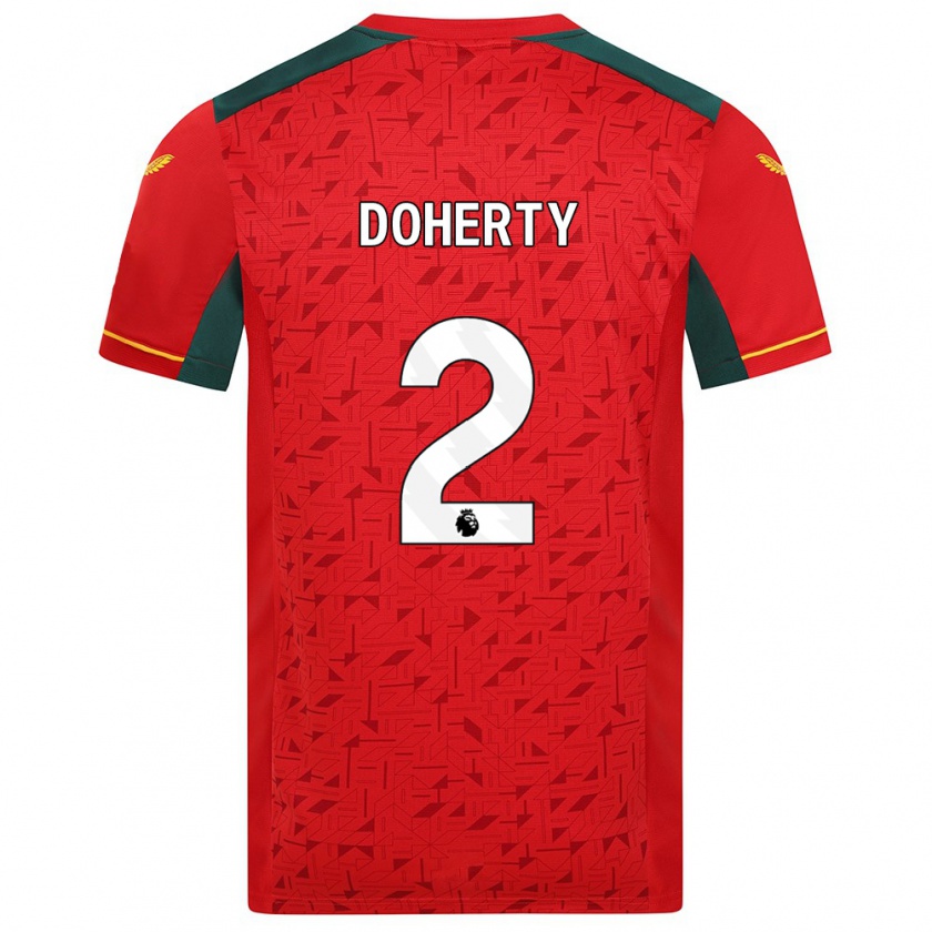 Kandiny Hombre Camiseta Matt Doherty #2 Rojo 2ª Equipación 2023/24 La Camisa Chile