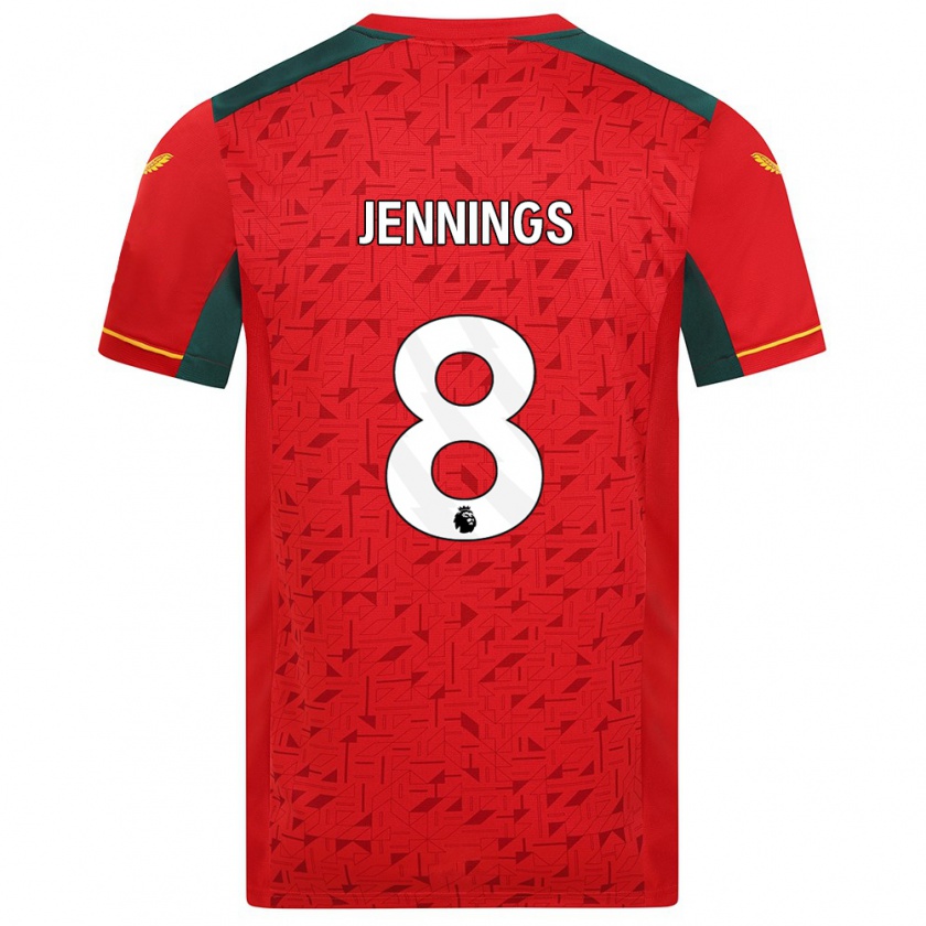 Kandiny Hombre Camiseta Shannie Jennings #8 Rojo 2ª Equipación 2023/24 La Camisa Chile