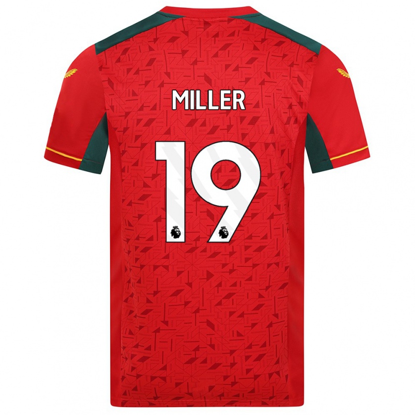 Kandiny Hombre Camiseta Ali Miller #19 Rojo 2ª Equipación 2023/24 La Camisa Chile