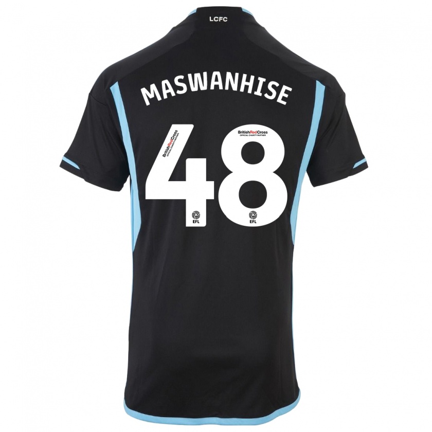 Kandiny Hombre Camiseta Tawanda Maswanhise #48 Negro 2ª Equipación 2023/24 La Camisa Chile