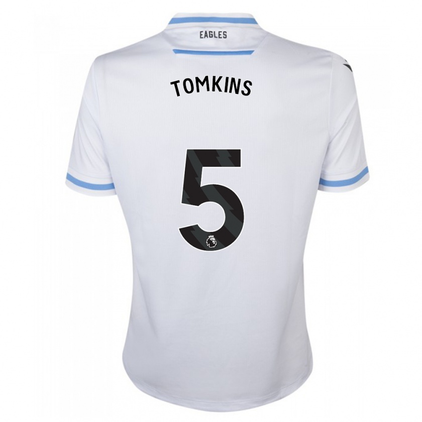 Kandiny Hombre Camiseta James Tomkins #5 Blanco 2ª Equipación 2023/24 La Camisa Chile