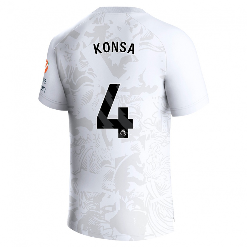 Kandiny Hombre Camiseta Ezri Konsa #4 Blanco 2ª Equipación 2023/24 La Camisa Chile