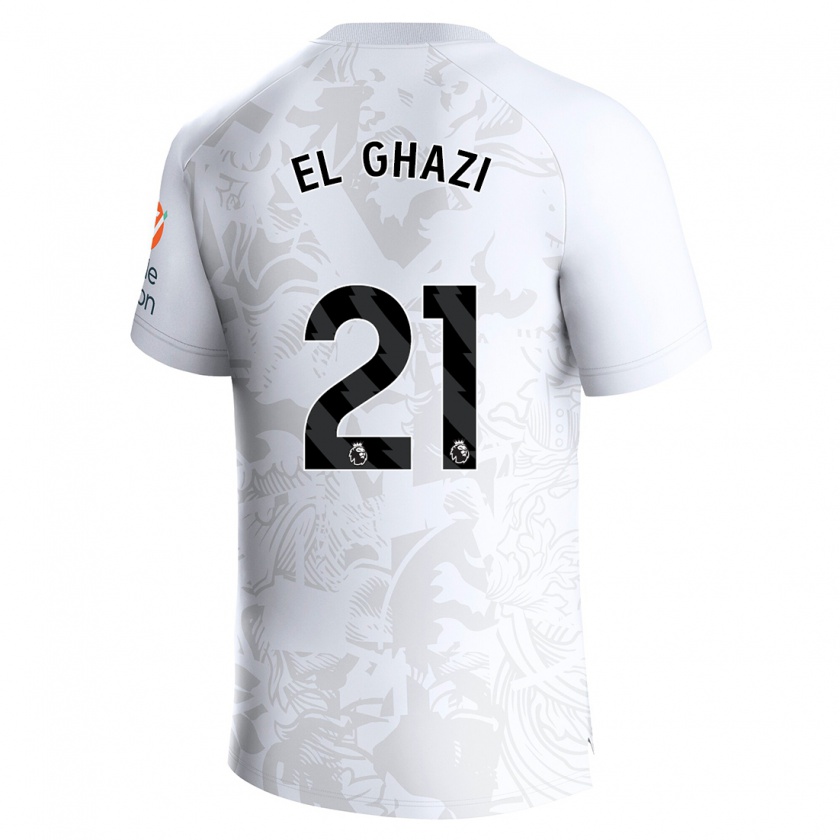 Kandiny Hombre Camiseta Anwar El Ghazi #21 Blanco 2ª Equipación 2023/24 La Camisa Chile
